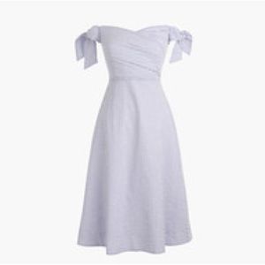 J Crew tie-shoulder seersucker dress